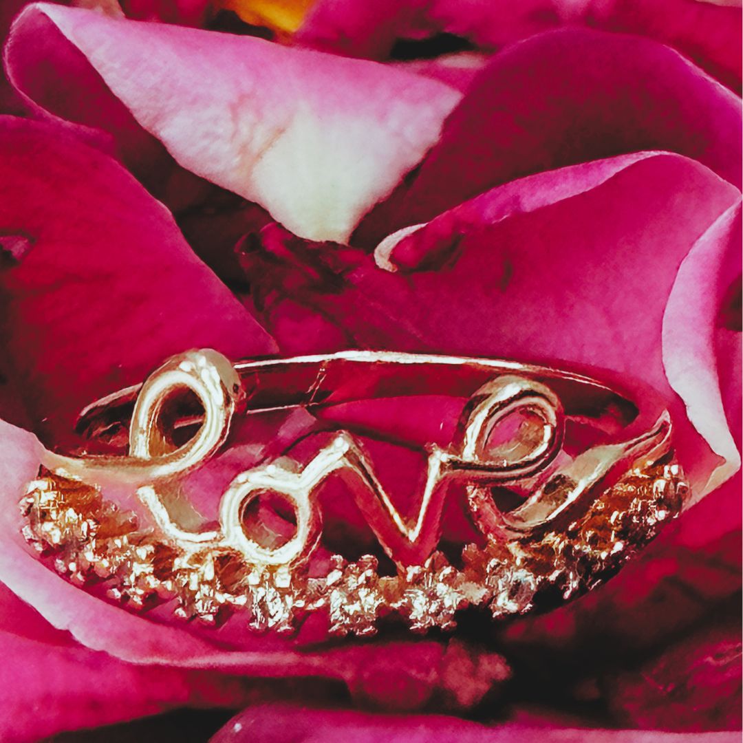 AD love Word Gold rings – kanjique Jewels