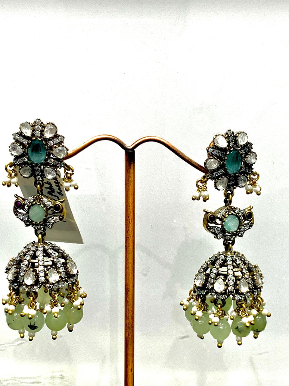 AD jhumka Mint Green