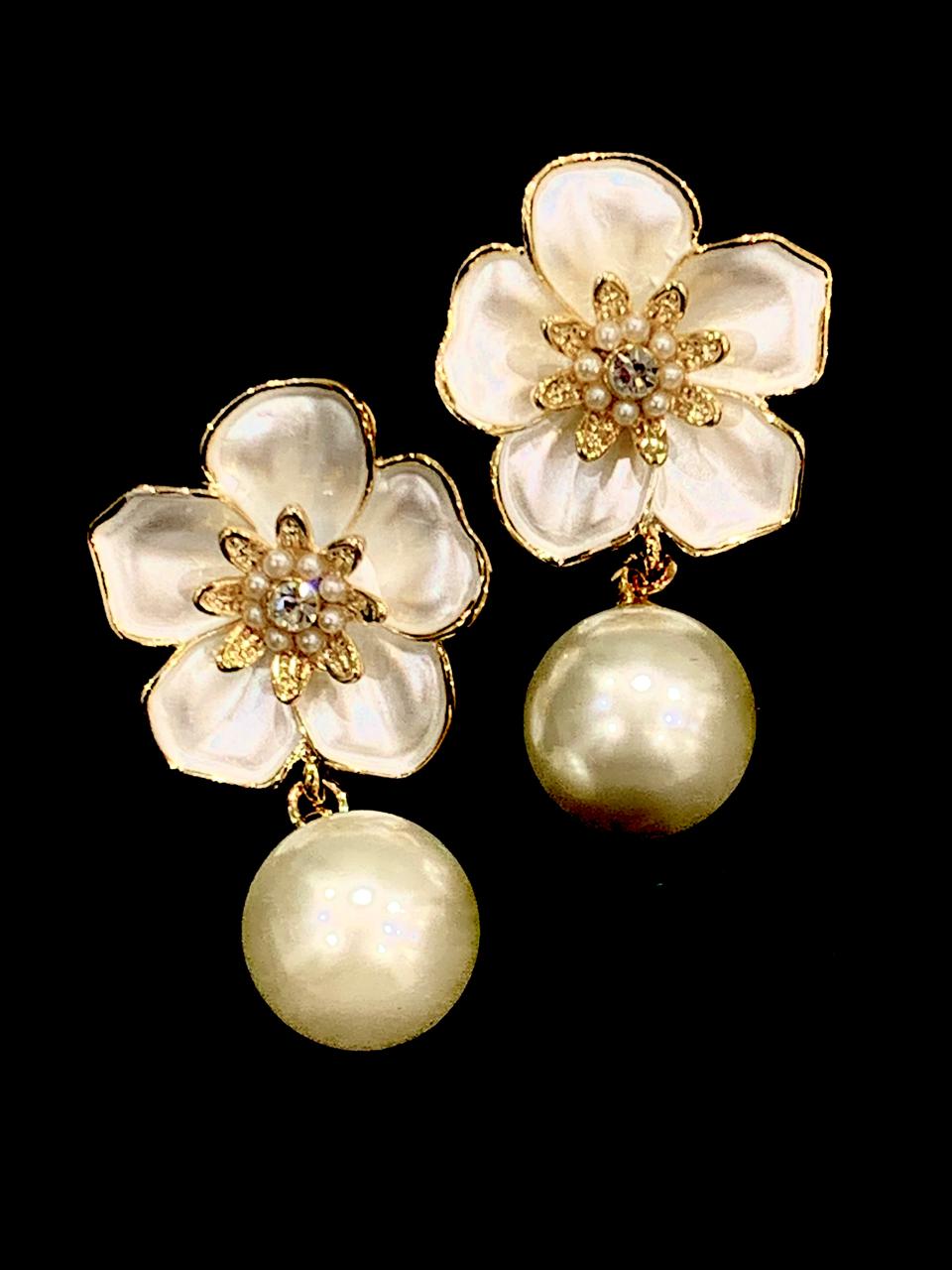 AD Flower Pearl Studs 77-190