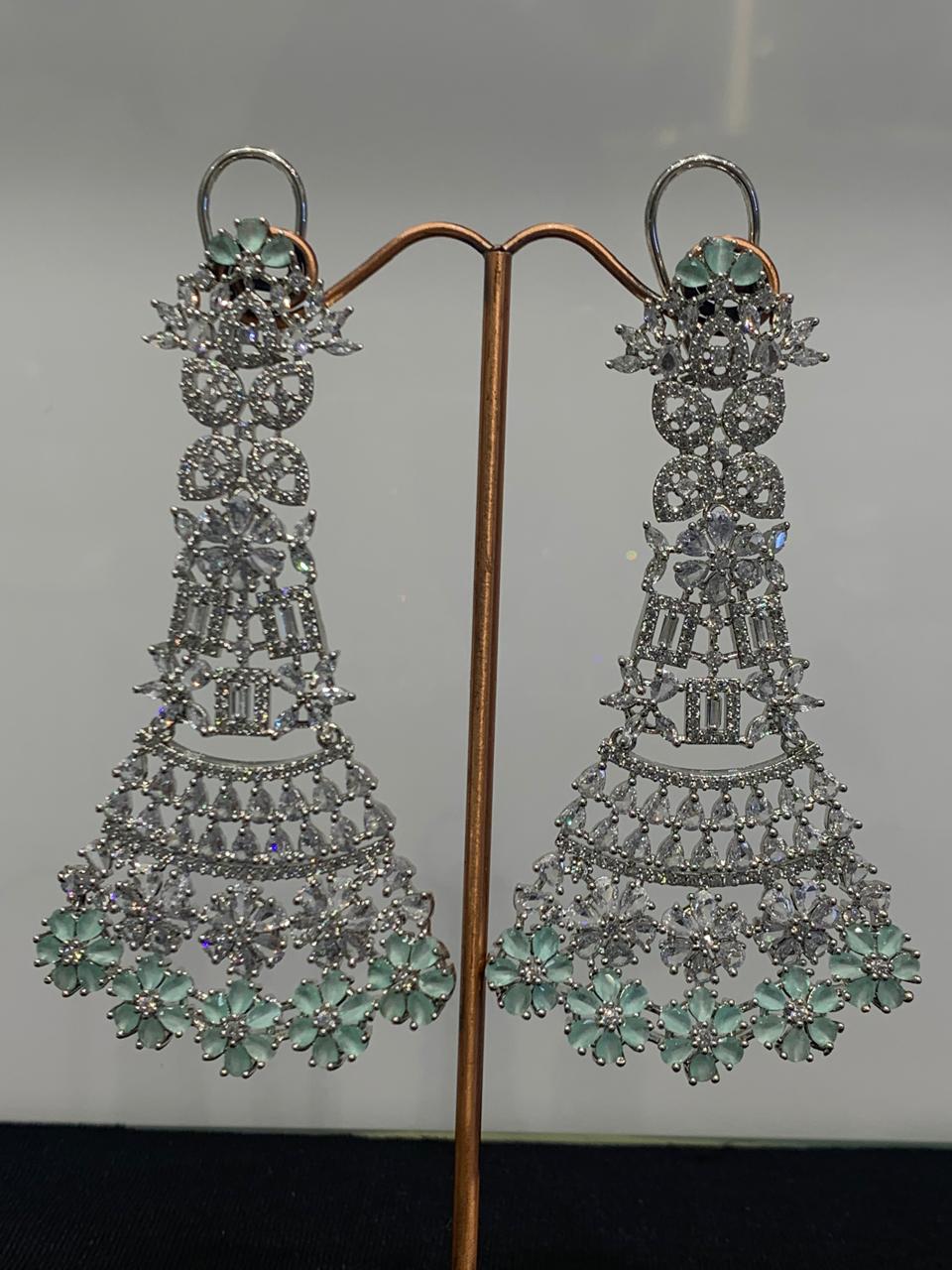AD Long Mint Earrings