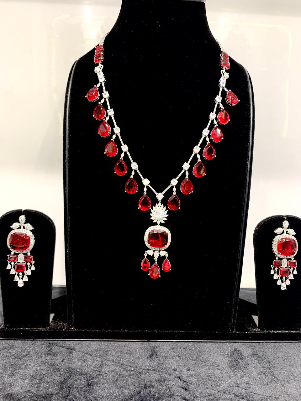 AD Ruby Necklace Set